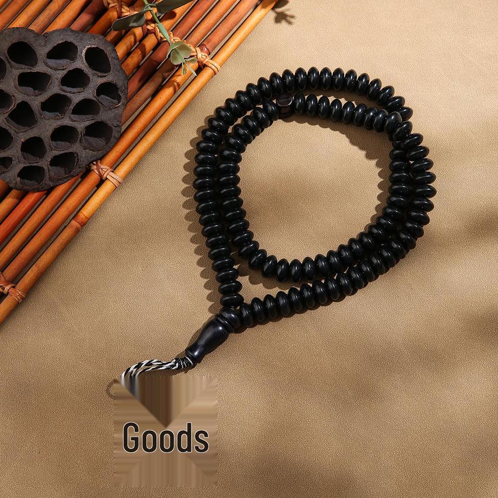 Handmade 99-Bead Muslim Tasbih Prayer Rosary: Middle Eastern Festival Beaded Jewelry