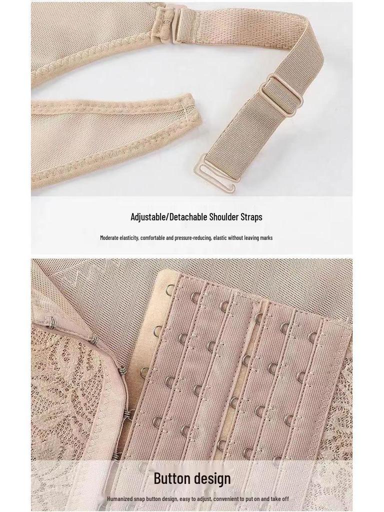 Women's Plus Size 6-Row Hook Abdomen Control Corset Top for Strong Upper Body Slimming