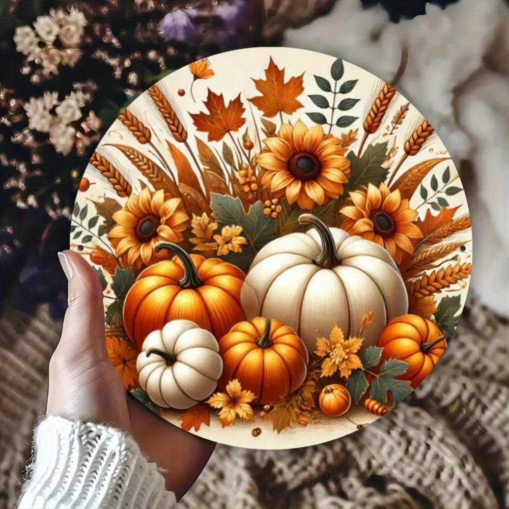 Fall Harvest Pumpkin Metal Wall Art Halloween Home Decor Bar Cafe Kitchen Sign