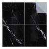 4 шт. Потовщена ПВХ наклейка на плитку Водонепроникна Самоклеюча Наклейка на підлогу для Кухні Ванної кімнати(30x30см DLSF01 Чорний)
