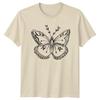 Detailed Botanical Sketch Butterfly Unisexs TShirt Nature Birthday Gift For Her