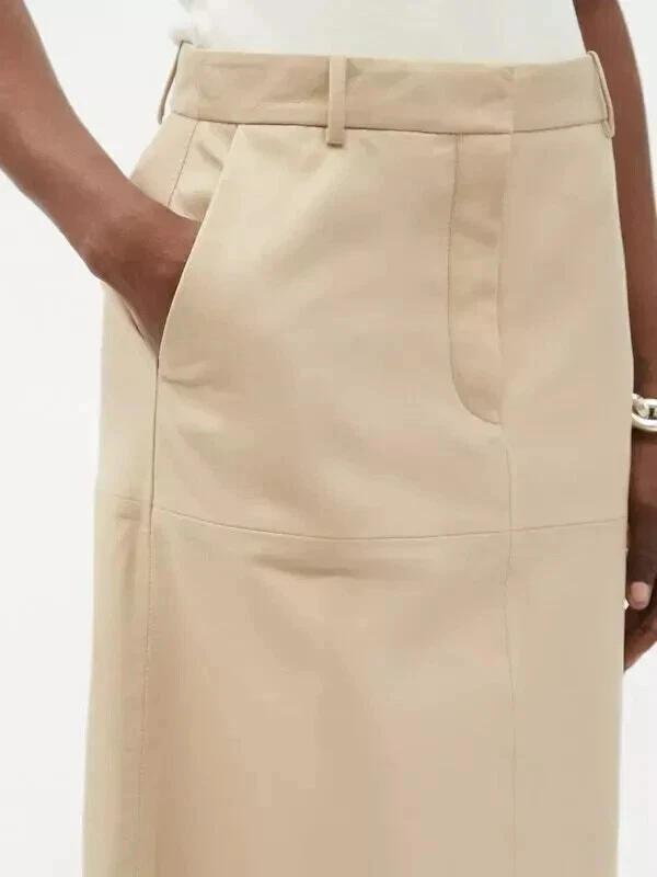 

Handmade Real Soft Lambskin Leather Stylish BEIGE New Women s Skirt Party Formal 2XL бежевый