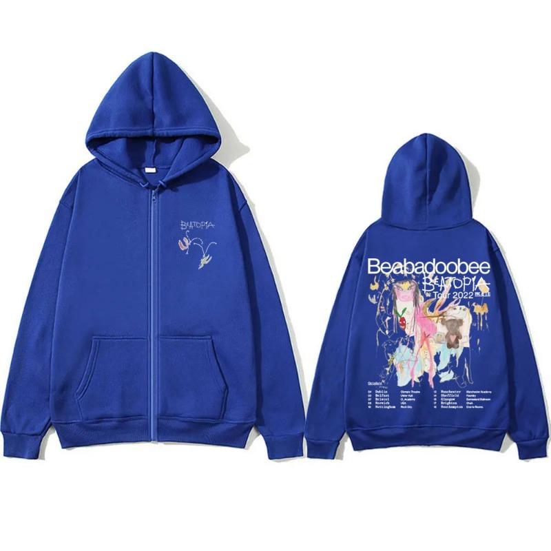 Beabadoobee Beatopia Tour Reißverschluss Hoodie Herren Damen Modetrend Reißverschluss Jacke Herren Freizeit Fleece Übergroß Reißverschluss Sweatshirts