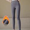 Damen-Yogahose mit hohem Bund und Samtfutter – wärmend, formend für Bauch und Hüfte, auch in großen Größen erhältlich, ideal als Basisschicht für Herbst/Winter