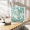 Square Desk Fan USB Rechargeable Low Noise Strong Wind Personal Fan Home Office Travel Outdoor Portable Electric Cooling Fan