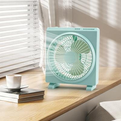 Square Desk Fan USB Rechargeable Low Noise Strong Wind Personal Fan Home Office Travel Outdoor Portable Electric Cooling Fan