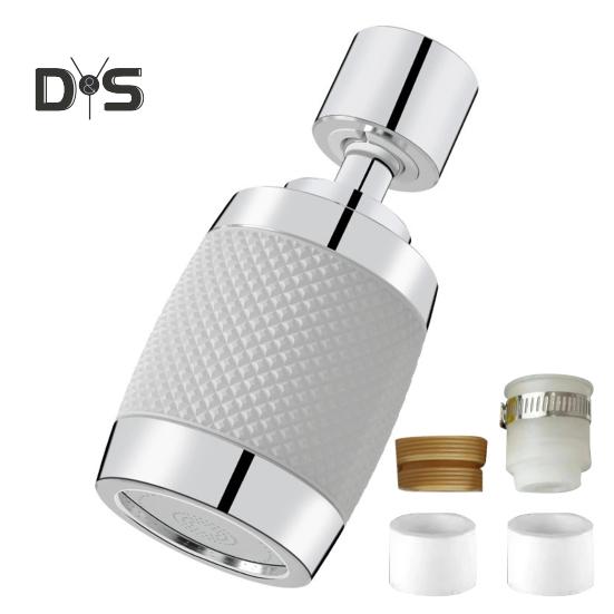 

Подовжувач змішувача, що обертається на 360 градусів, із регульованими режимами потоку води, аератор для кухонного крана, захищений від бризок білий