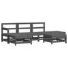 6 Piece Garden Lounge Set with Cushions Grey Solid Wood