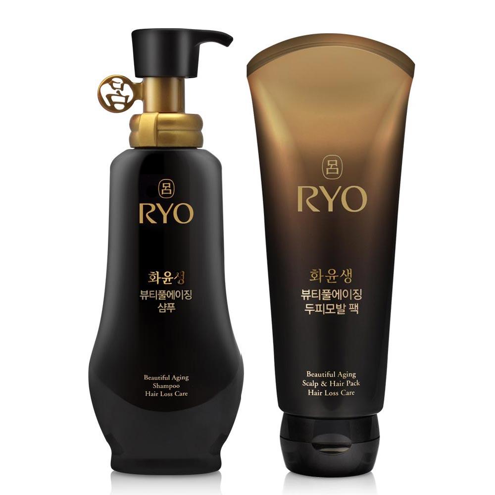 RYO Hwayunsaeng Beautiful Aging Hair 2-piece Set (Shampoo 350ml + Pack 230ml)