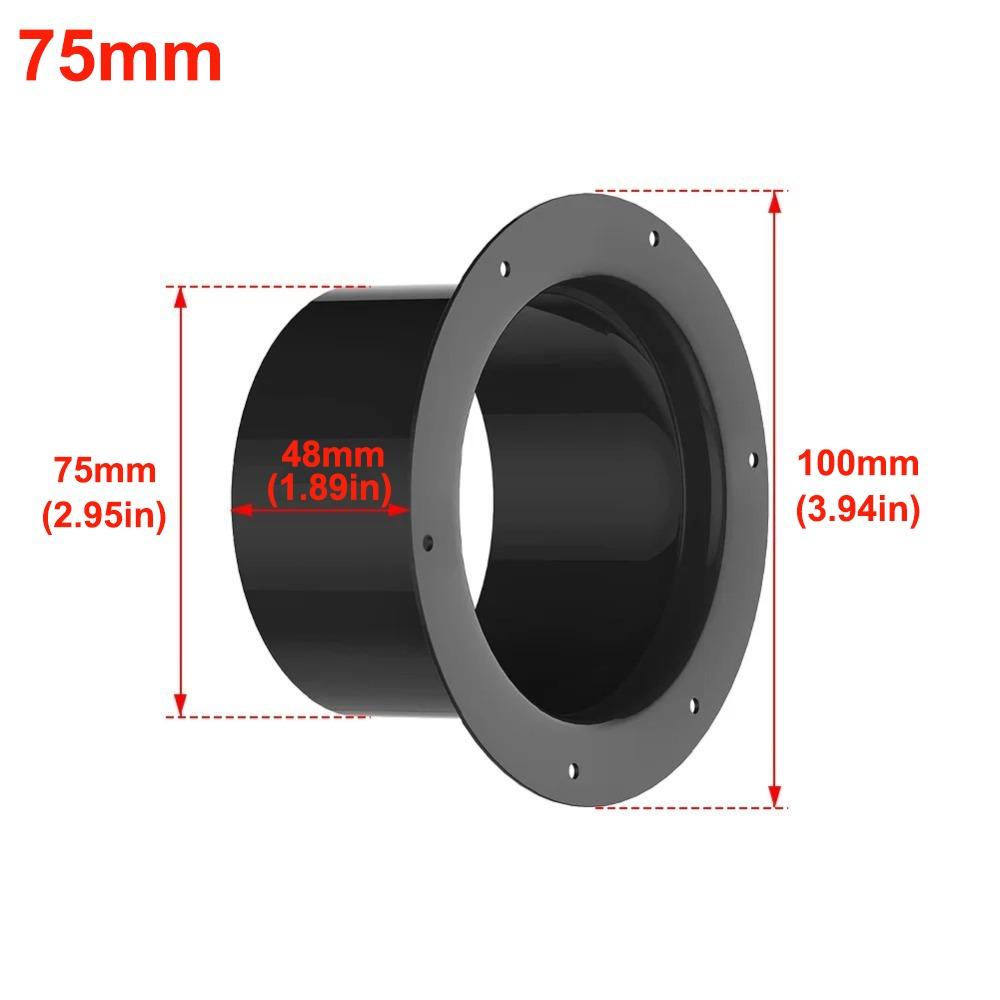 Plastový nástěnný přírubový konektor Černý konektor výfukového potrubí Připojení vzduchovodu Větrací potrubí