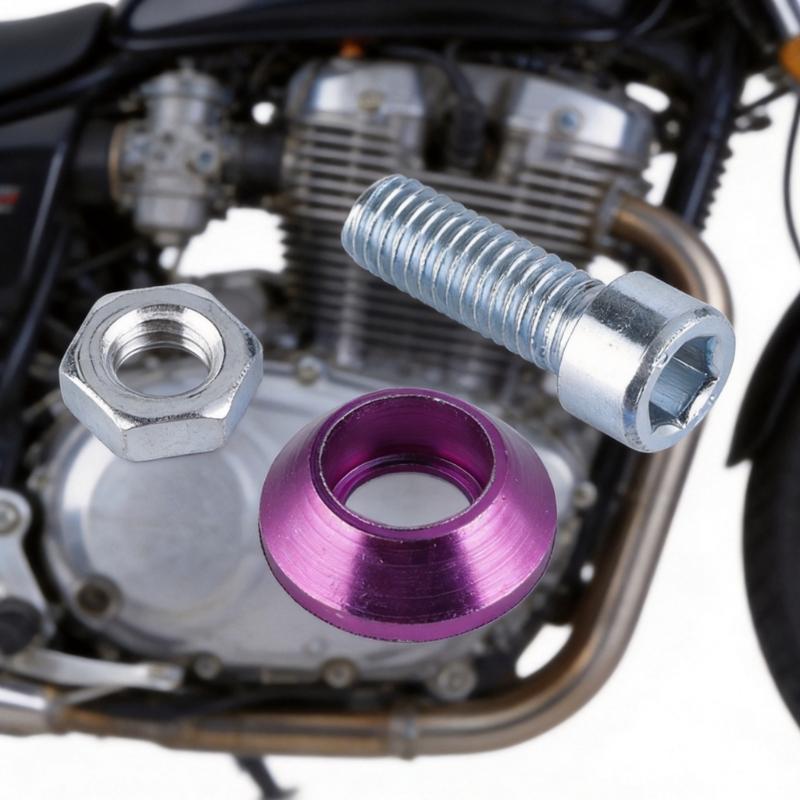 Motorcycle Plate Mounting Hardware with Anodized Countersunk Washers, Socket-Head Bolts and Nuts for Replacement
