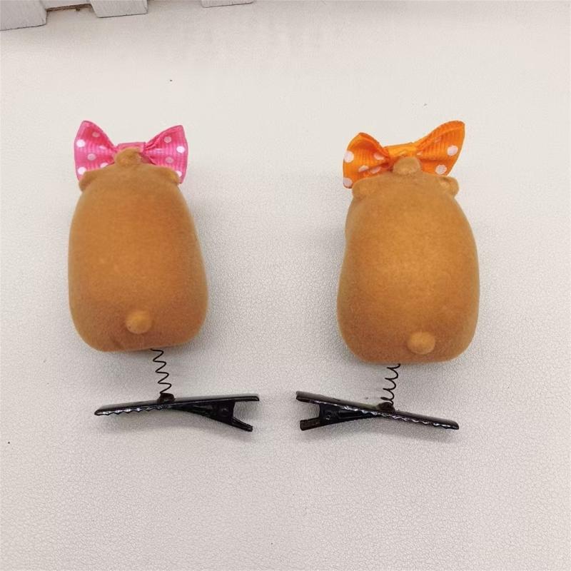 Pack of 5 Cartoon Capybara Hair Clip Plush Hairpins Fashionable Hair Ornament Suitable for Students and Youthful Women