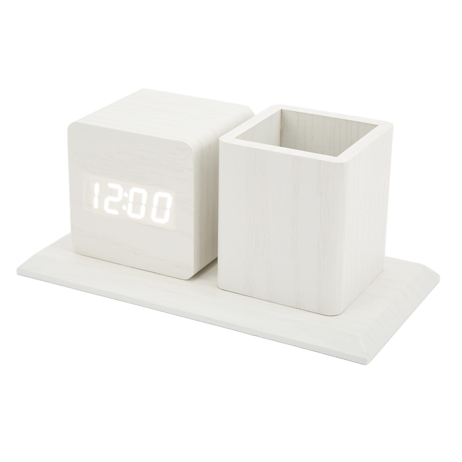 

Подставка для ручки Часы Температура Календарь Дисплей 3 уровня регулировки яркости Голосовое управление Светодиод