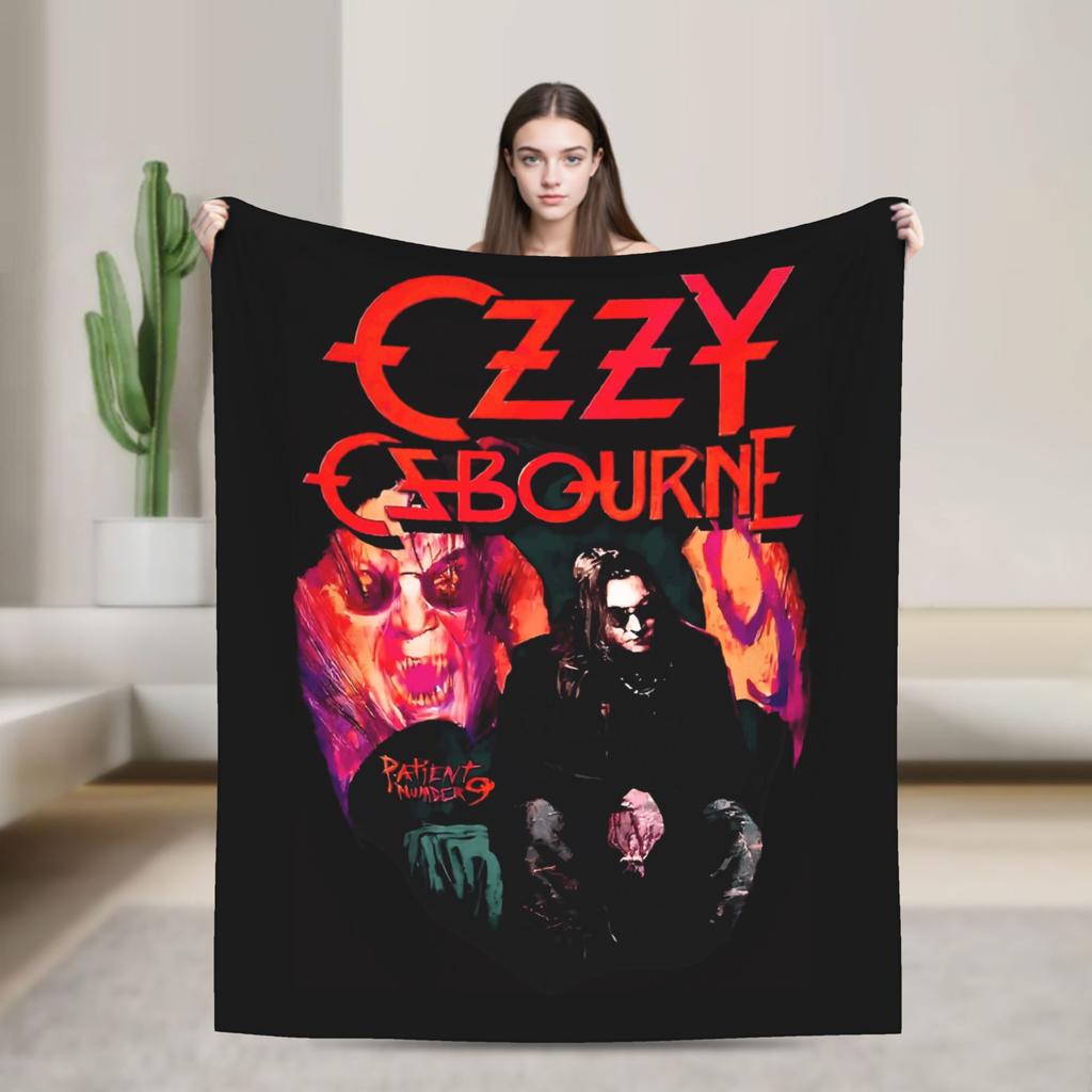 Ozzy RIP Ozzy Osbourne Koc w stylu vintage Koc podróżny do biura Koc flanelowy na zewnątrz Ciepły Miękki Wysokiej jakości Pled Prezent