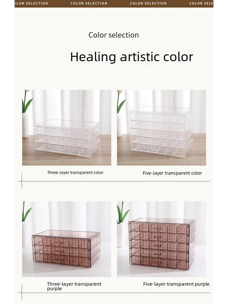 Multi-Layer Transparent Jewelry Storage Box for Rings, Earrings, Necklaces, and Bracelets