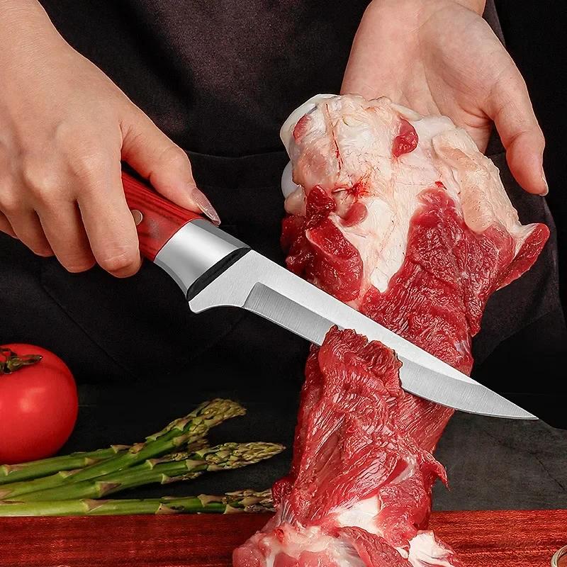 Kitchen Knife Boning Knife Hand Forged Fish Fillet Knife Stainless Steel Bone Meat Fruit Vegetables Fish Chef Cooking Knife