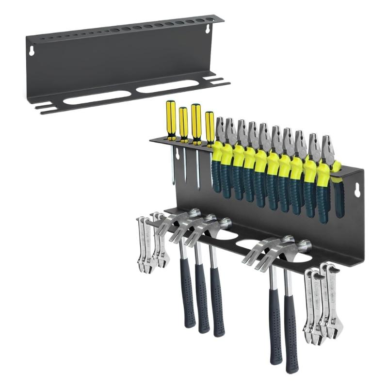 Space Saving Screwdriver Holder and Spanner Organizer Steel Construction Garage Tool Rack Hammers and Wrench Stand