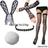 Konijnenmeisje Cosplay Set: Satijnen Hoofdband, Pompon Konijnenstaart, Kostuum Prop