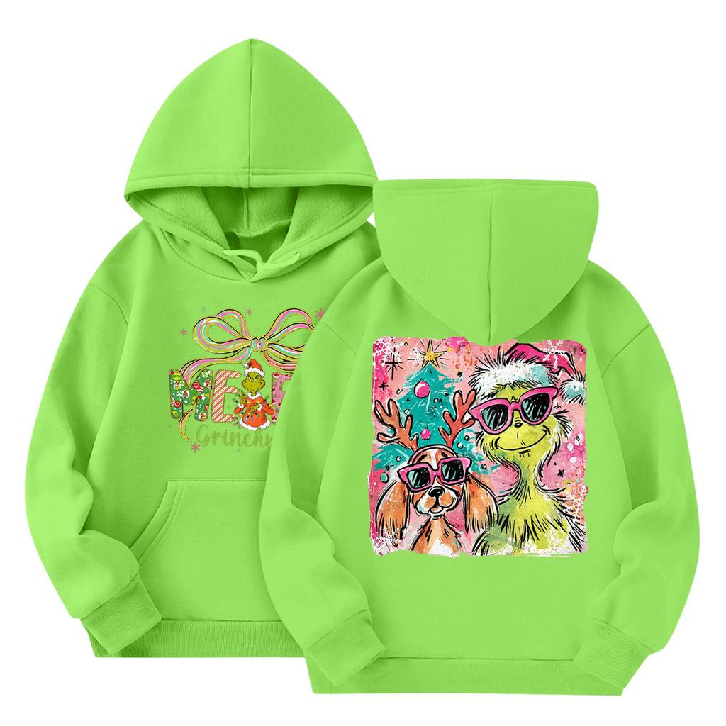 Barne Mote Lett Langermet Genser Med Lommer Trykk Hettegenser