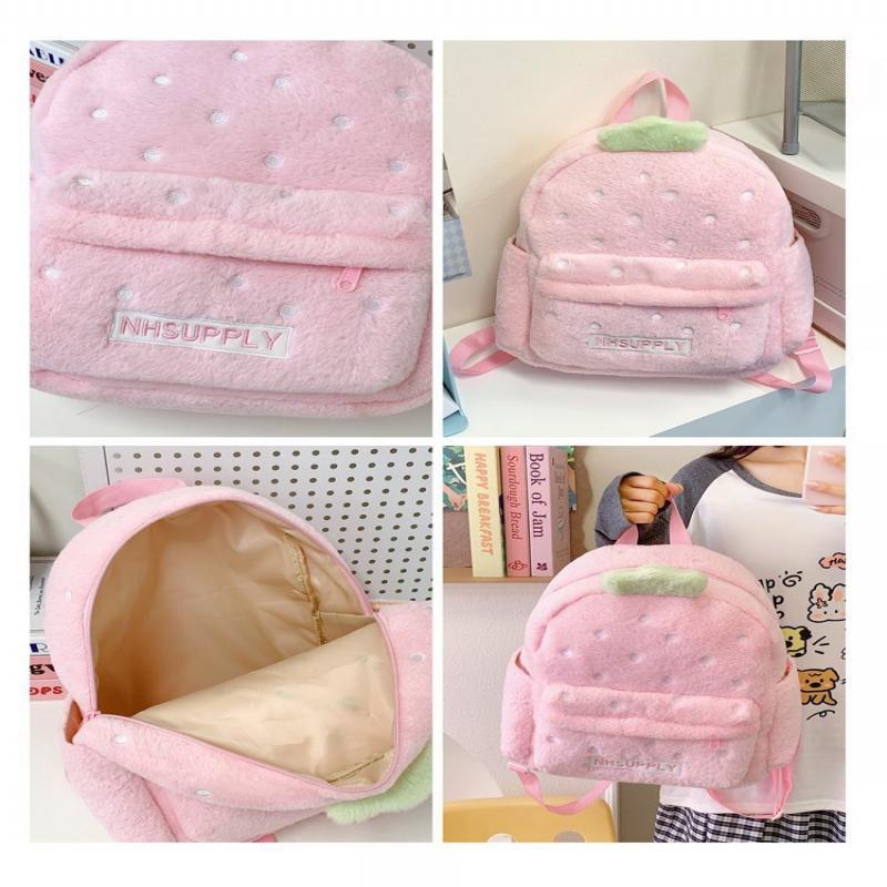 Erdbeer-Rucksack Süß Süß Große Kapazität Schüler Schultasche Vielseitig Mädchenrucksack Mode Lässig Reisetasche