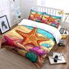 Starfish and seashell design. Bedding sets Duvet cover sets Duvet covers Pillowcases(1*Duvet Cover 2*Pillowcases without duvet insert)