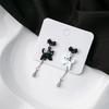 Fun Cartoon Cute Cat Earrings, Sweet Asymmetrical Earrings Design Sense Bow Earrings