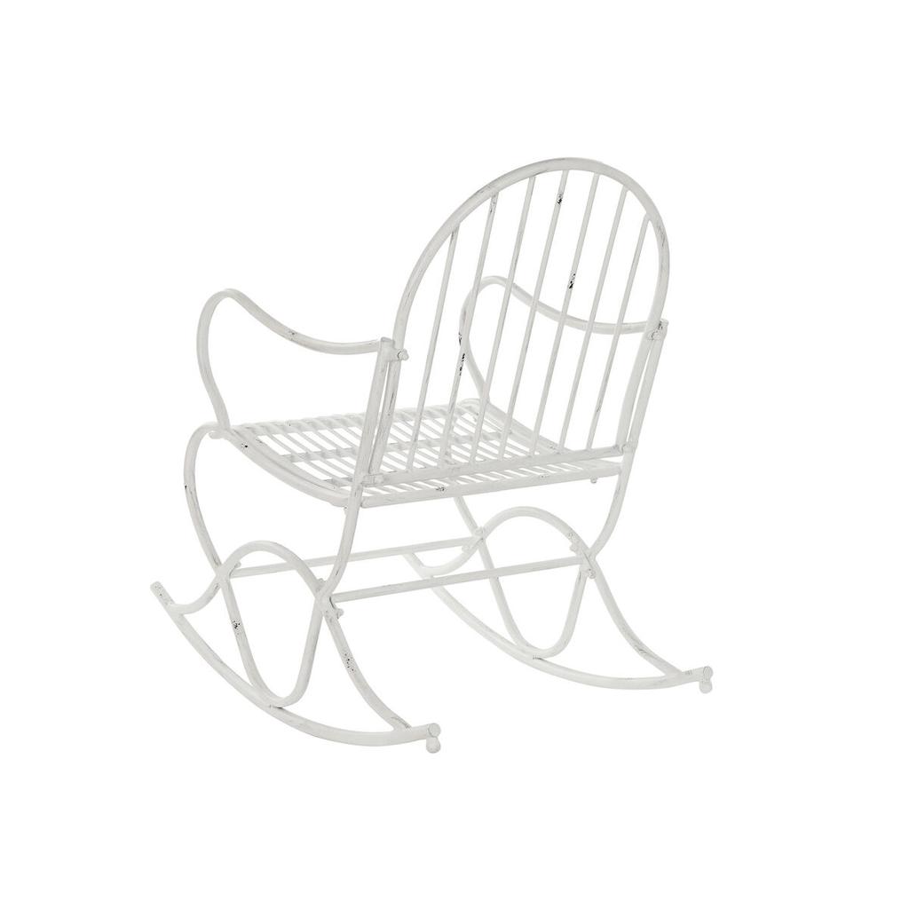 Home ESPRIT Rocking Chair White Metal 60 X 90 X 96.5 Cm