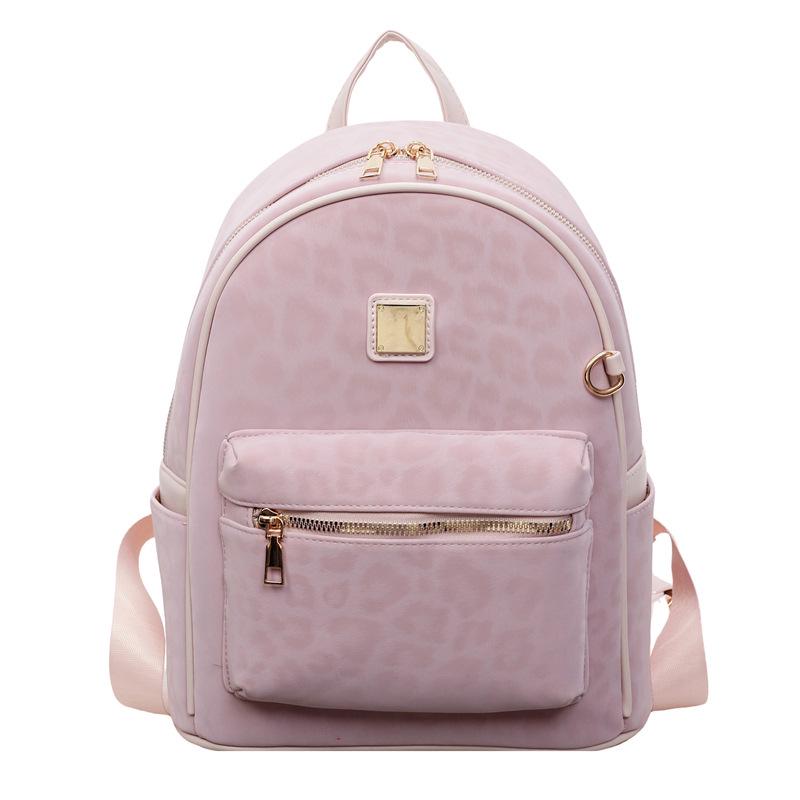 

Ретро рюкзак в корейском стиле с леопардовым принтом - Универсальная сумка для повседневной носки, путешествий и поездок на работу розовый