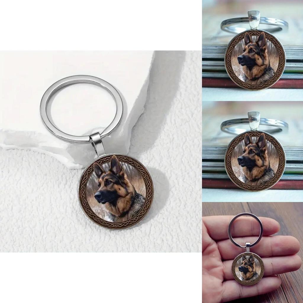 German Shepherd Dog Keychain With Zinc Alloy Material For Gift And Key Organizer