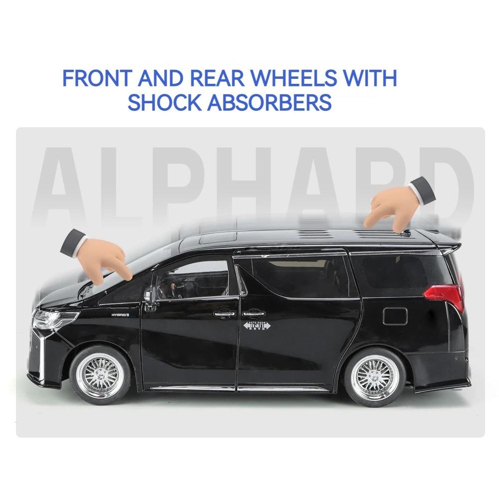 1/18 Scale Toyota Alphard MPV Large Size Alloy Car Model Diecast Metal Toy Vehicles Car Model Simulation Sound and Light Children Gift