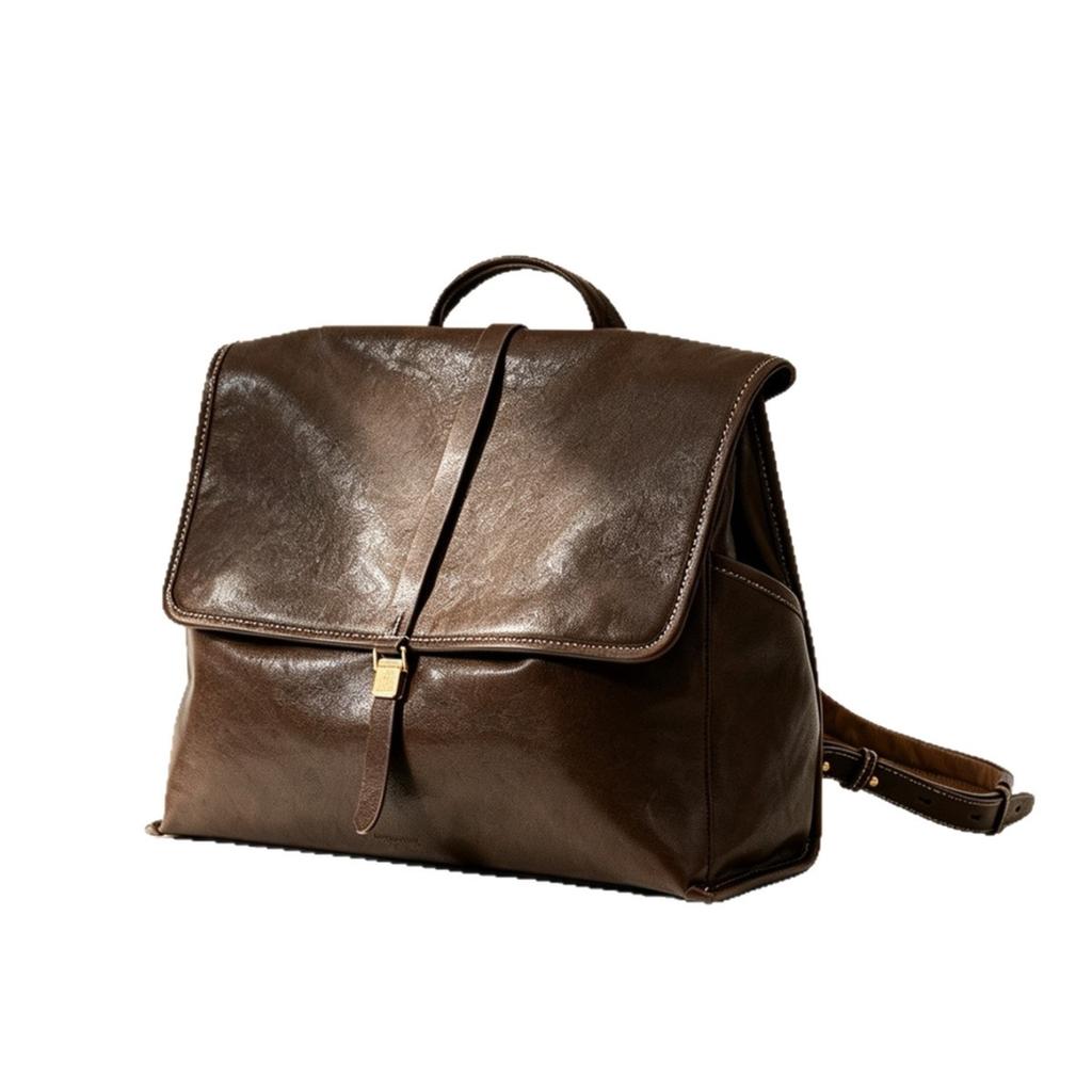 Dual-shoulder Bag, Large Capacity, Lightweight, Commuter Backpack, Retro Bag
