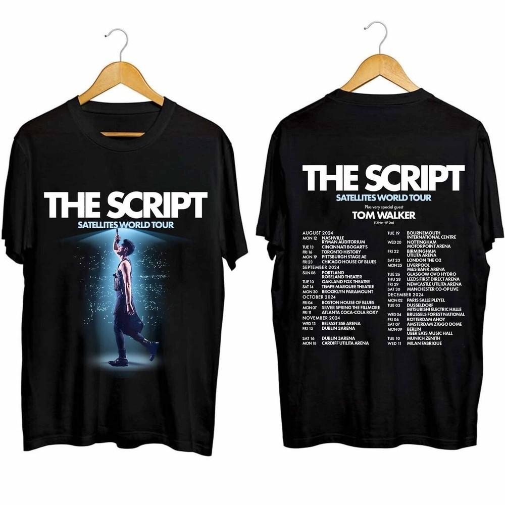 The Script - Satellites World Tour 2024 Shirt, The Script Band Fan Shirt, The Sc Unisex T-Shirt XXXL