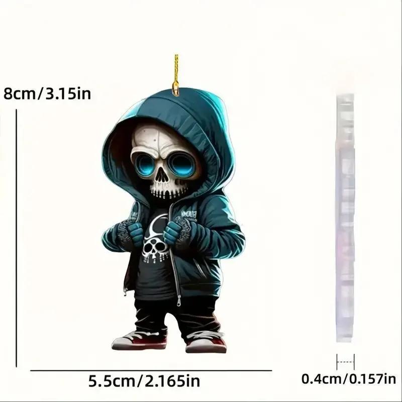 Cool Skull Rearview Mirrors Pendant Car Hanging Ornaments Car Decoration Accessories Gifts for Women Men Christmas Decoration