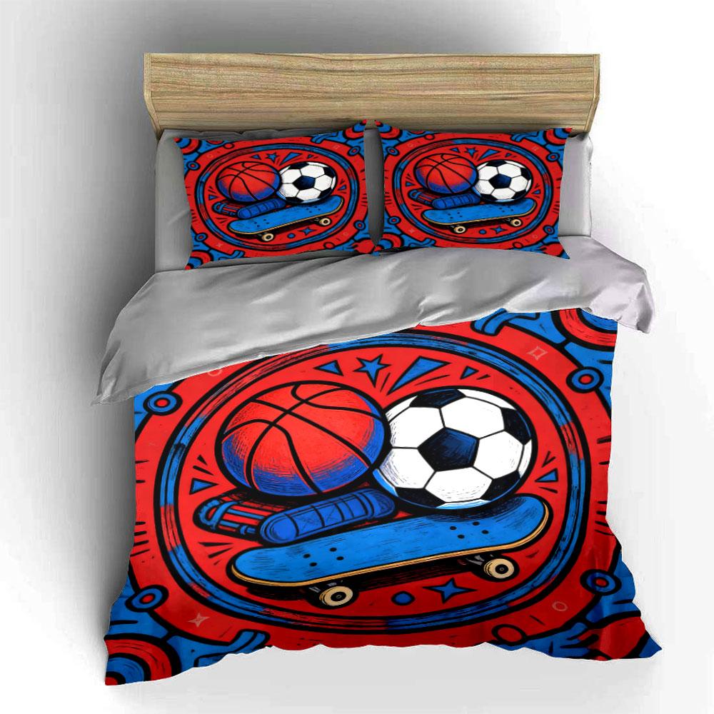 Sports Combo Set For Outdoors Soft Comfortable Duvet Cover Bedding Set Included 1*Duvet Cover & 2*Pillowcases, Gift