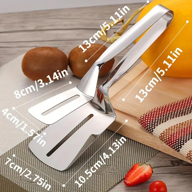 Stainless Steel Non-Stick Fish Turner Tongs - Ergonomic Kitchen Tool for Flipping Fish, Steak & More - Durable & Easy To Clean