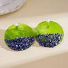 European and American Silver Needle Shell Round Resin Flower Stud Earrings Summer Small Fresh Earrings Niche Color Agent Dry Earrings