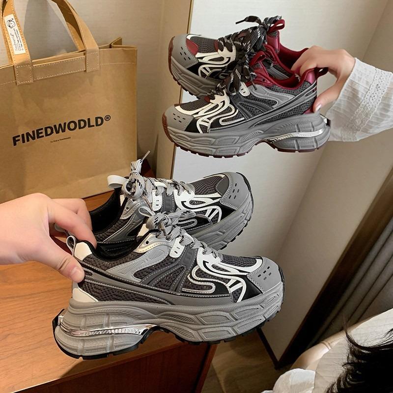 New Muffin Breathable Thick-soled Dad Shoes Women's Autumn Versatile Casual Height-increasing Design Sports Shoes