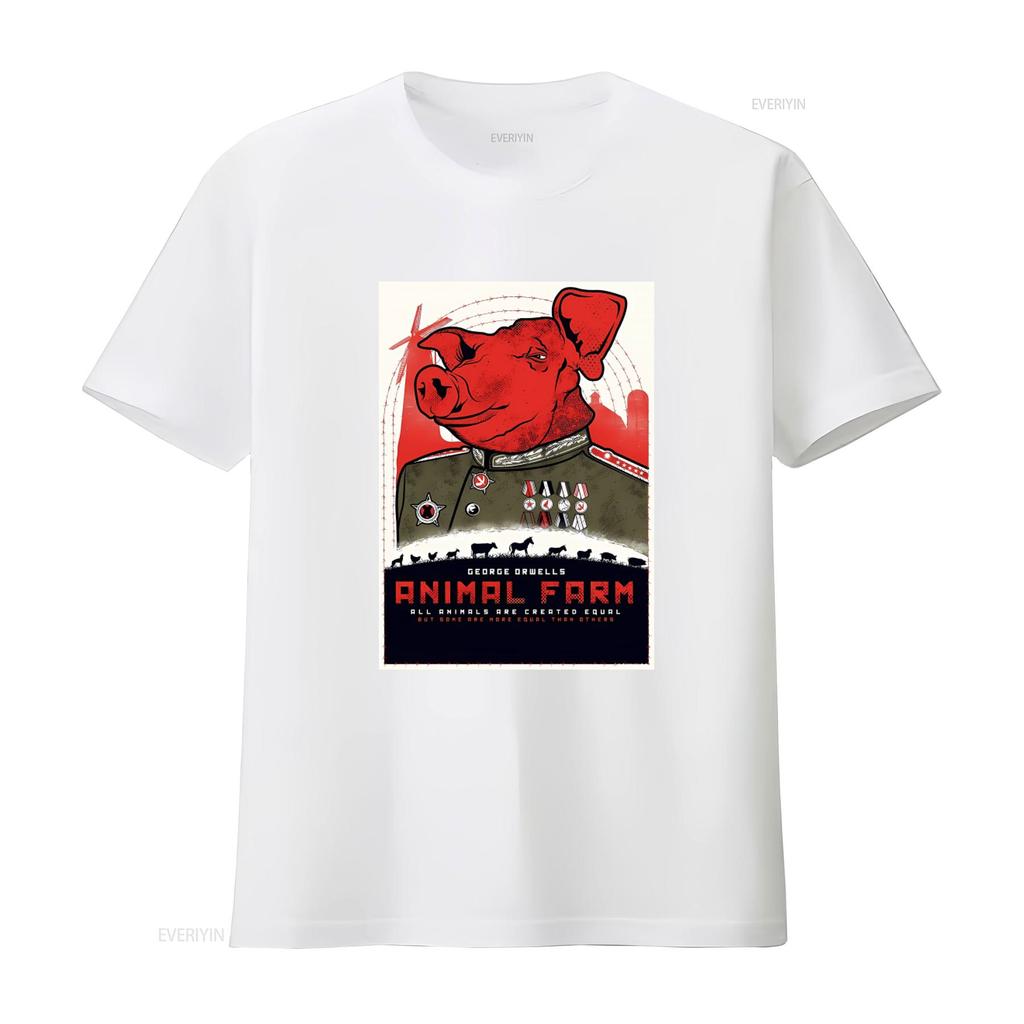 George Orwells Animal Farm T shirt 1984 Inspired Design Some Are More Equal  vintage Washed Stylish designer clothes graphic