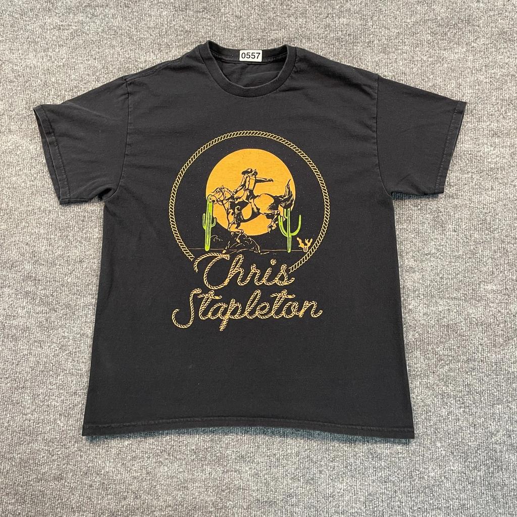 Chris Stapleton Country Music Cowboy Shirt M/L 21x25 Black