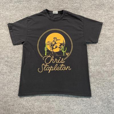 Chris Stapleton Country Music Cowboy Shirt M/L 21x25 Black
