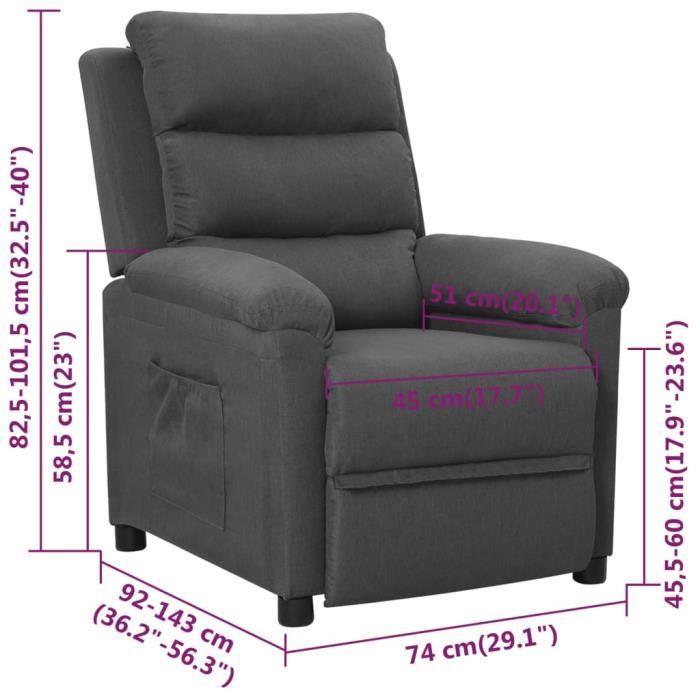VidaXL Recliner Armchair Dark Grey Fabric 342340