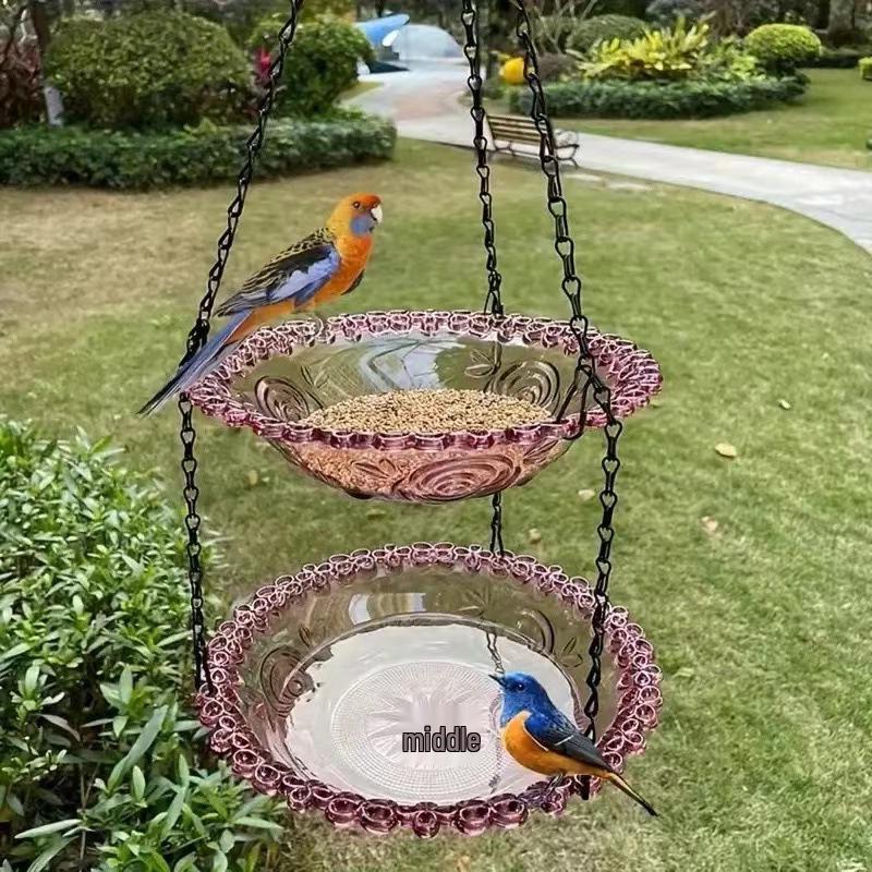 Hanging Bird Feeder and Bath for Garden or Balcony