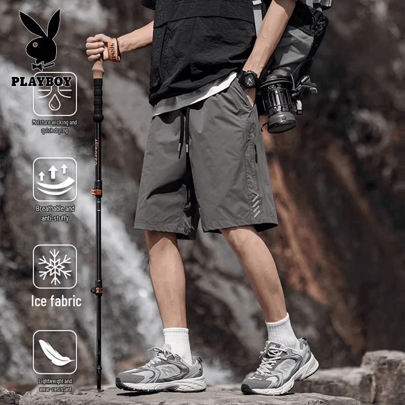 PLAYBOY Men s Loose Fit Quick-Dry Cargo Shorts 5XL