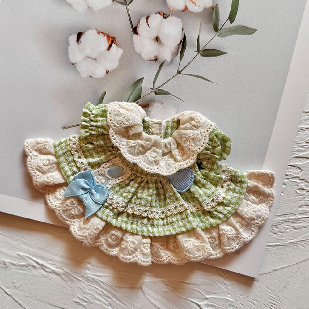Bow Cute Exquisite Doll Skirt Plaid Kawaii Mini Doll Skirt Doll Dress Up Clothes  Play House