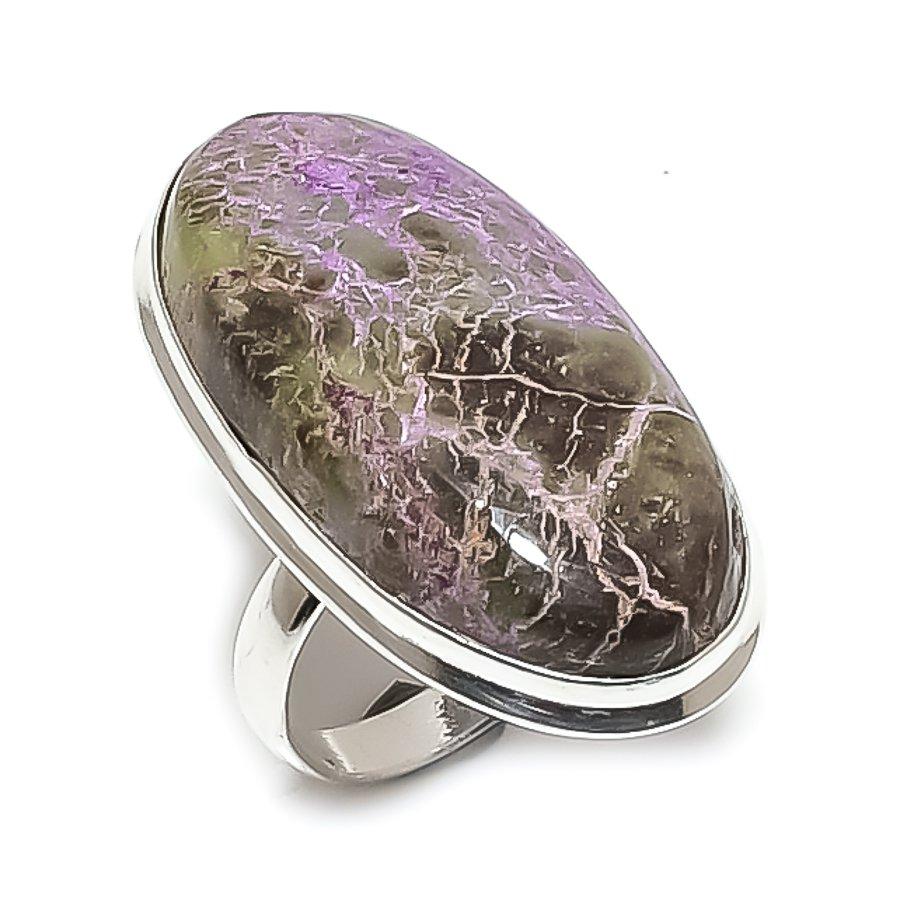 

Purpurite Gemstone Handmade 925 Sterling Silver Jewelry Ring Size 8 A7Y98