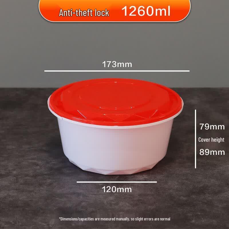 Disposable Round Takeout Food Container with Anti-theft Buckle