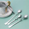 Stainless Steel S-Shaped Hanging Cup Spoon Restaurant Curved Handle Twisting Spoon Coffee Milk Dessert Tea Curved Mixing Spoons