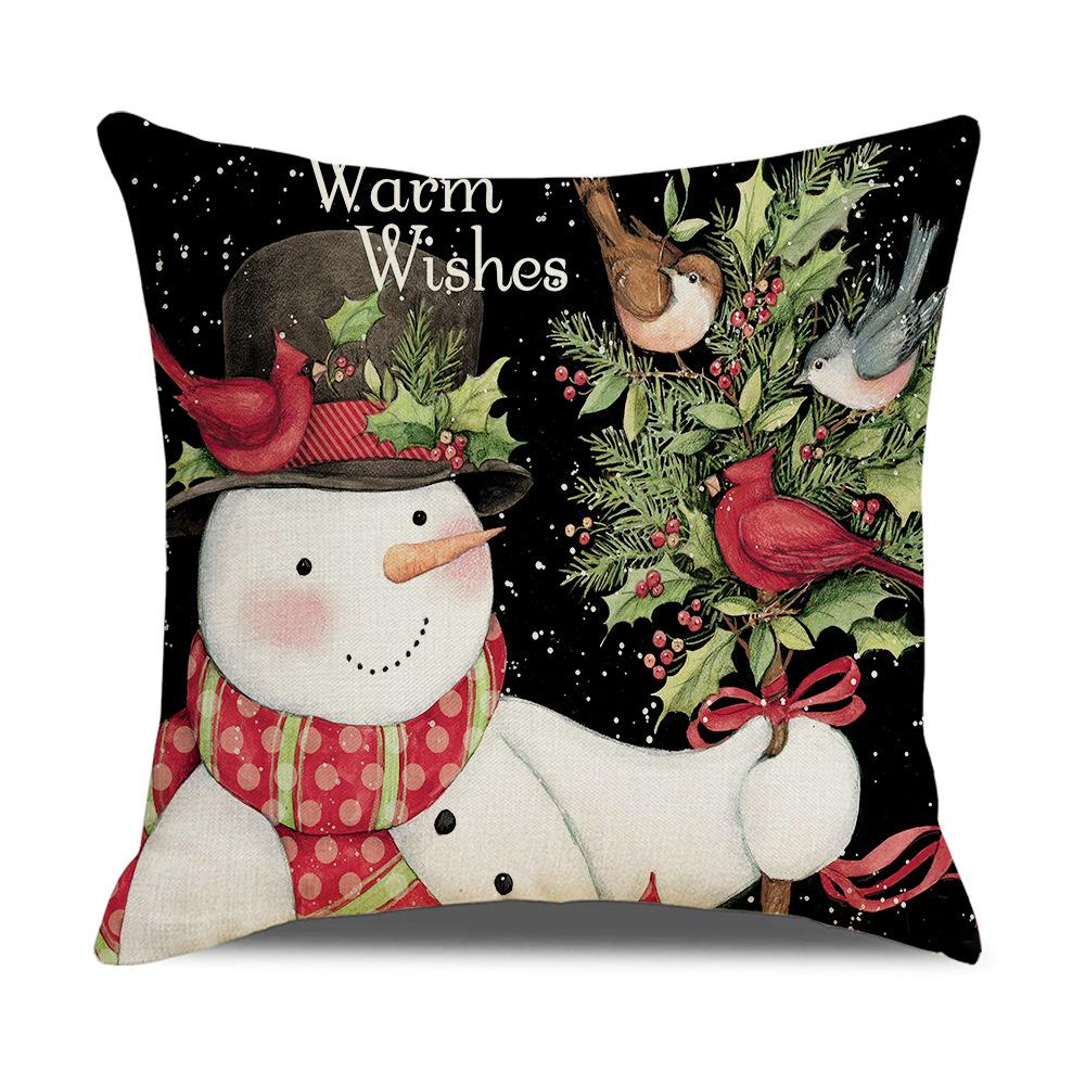 

Christmas Pillowcase Linen Red Cartoon Pillowcase Sofa Cushion Home Supplies 45 * 45Cm (excluding pillow core)