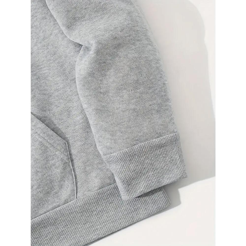 Men'S Two Piece Casual Hoodie Set with Drawstring, Suitable for Autumn And Winter, Featuring a Loose Fitting Top And Matching Sweatpants