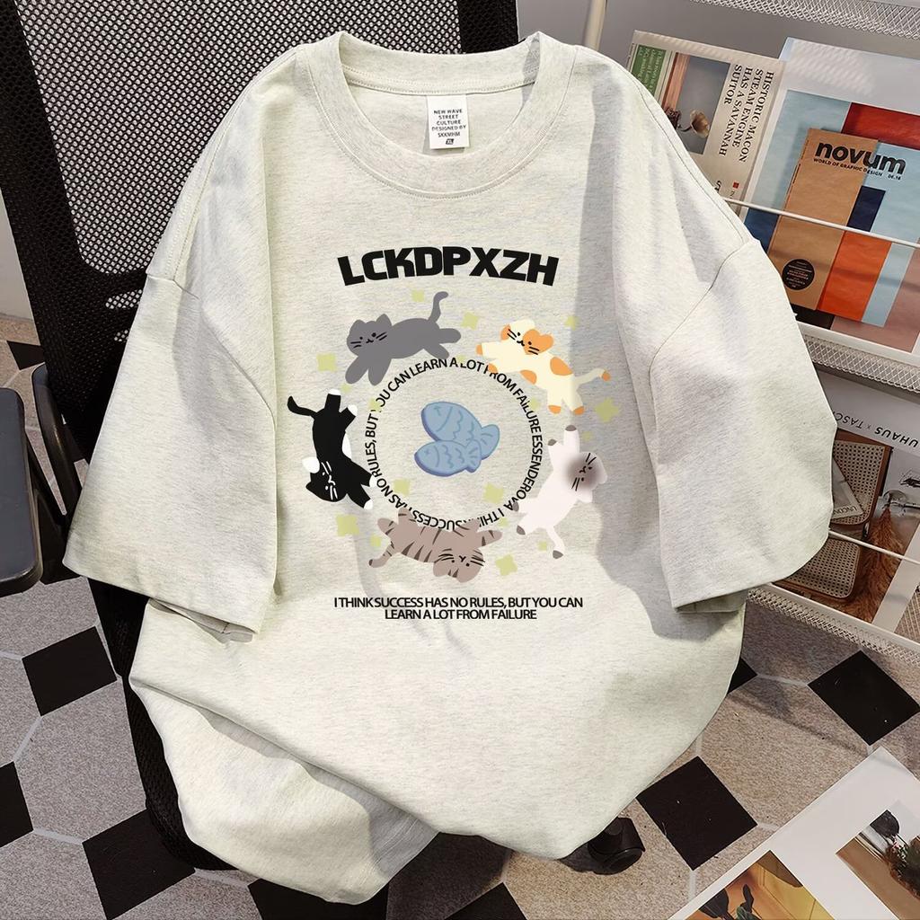 2025Summer New Fun Graffiti Short Sleeve T Casual Base Shirt Unisex Trendy Loose Couple Top